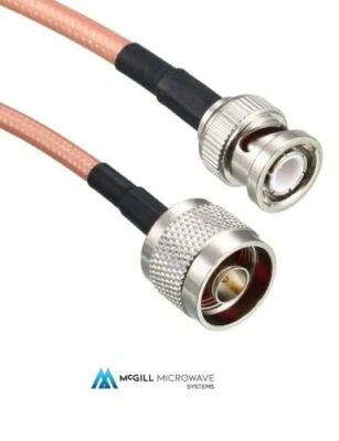RG400 N Male to BNC male Coaxial Cable Assembly LOWEST LOSS Military spec M17 RF - Image 1 of 4