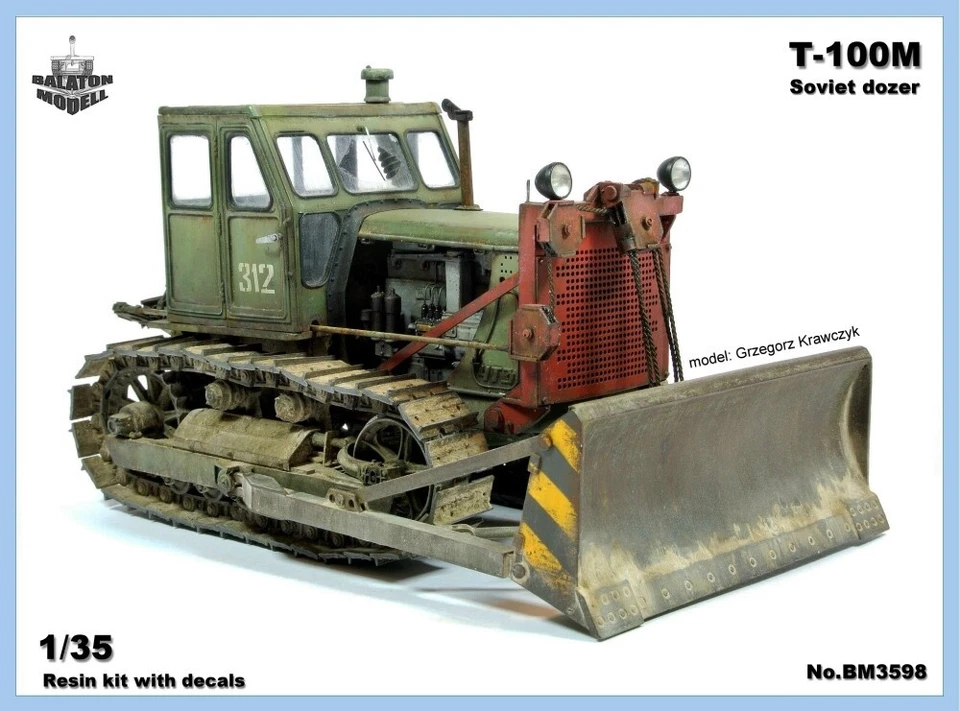 Balaton Modell BM3598 Bulldozer sovietico T-100M 1/35 Resin Model Kit - Immagine 1 di 4