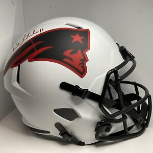 Drew Bledsoe Signed New England Patriots Speed Flex Replica Helmet Beckett