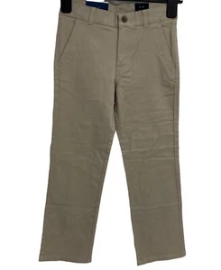 Chaps Boy's Tan Khaki Flat Front Stretch Adjustable Waist Dress Pants Size 8 - Picture 1 of 7