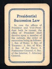 PRESIDENTIAL SUCCESSION LAW 1908 GAME OF PRESIDENTS FRONTIER NOVELTY CO BUFFALO