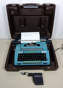 Vintage Smith Corona 6E Coronamatic Coronet XL Blue Portable Typewriter w/Case - Picture 1 of 12