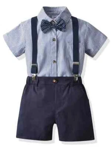 Conjunto de Niños Ropa Para Niño 1 a 8 Años Trajes Chaqueta Pantalones Cortos - Picture 1 of 8