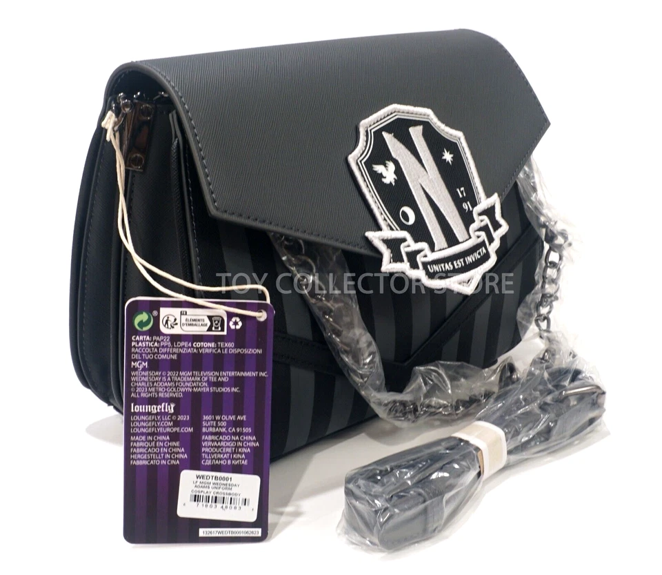 Loungefly Wednesday Addams Nevermore Academy Crossbody Bag Purse Handbag