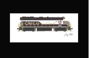 Gulf Mobile y Ohio GP35 11"x17" impresión mate firmada por Andy Fletcher - Imagen 1 de 1