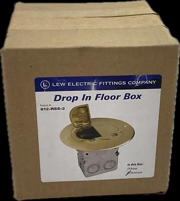 CAJA DE PISO LEW ELECTRIC 612-RSS-2 ALUMINIO REDONDA EMPOTRADA 2 SALIDAS 5” Diámetro Foto 1 de 4