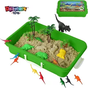Kit sabbia gioco bambini dinosauro bidone sabbia magico con coperchio divertente set di gioco sensoriale giocattolo - Foto 1 di 8