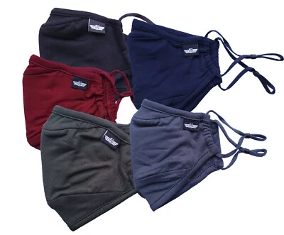 (5-Pack) Reusable Fabric Cloth Face Mask Adjustable Bamboo Washable Mask - Image 1 of 4