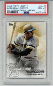 2018 TOPPS UPDATE AN INTERNATIONAL AFFAIR ROBERTO CLEMENTE PIRATES PSA 10 POP 10 - Picture 1 of 2