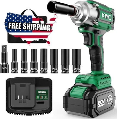 Cordless Impact Wrench, 3000 RPM & Max Torque 350 ft-lbs (475N.m), 1/2 Impact... - Image 1 of 4