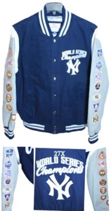 New York Yankees NEW 27-Time 27X World Series Champions Varsity Jacket Coat Navy - Picture 1 of 13