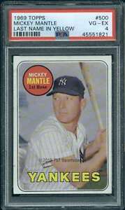 1969 Topps #500 Mickey Mantle Last Name in Yellow PSA 4 Yankees UER  (1821)