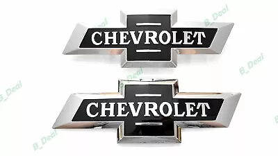 Cromo Negro Delantero Trasero Heritage Pajarita Emblemas 16-18 Silverado Colorado Sierra Foto 1 de 4