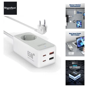 LENCENT USB C Ladegerät, GaN3 Tech Mehrfach Ladegerät 65W mit 1 AC + 4 USB[2 ... - Zdjęcie 1 z 8