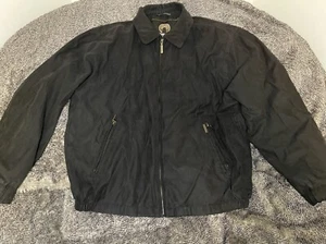 VTG Weatherproof Men's Micro Suede Black Coat/ Jacket Size L Grandpa Core - Picture 1 of 8