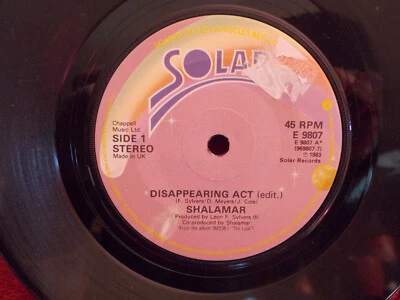 Shalamar - Disappearing act / You can count on me     Top UK Solar 45   - Bild 1 von 2