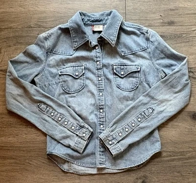 Levi's красный вкладка детей звезды жемчуг Snap джинсовая рубашка средний 100% хлопок Western - Изображение 1 из 3