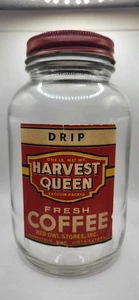 Vintage Harvest Queen Fresh Coffee Glass Jar - Picture 1 of 6