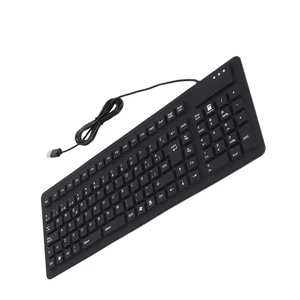 Keyboard 108 Key Spanish USB Wired Portable Foldable Quiet Waterproof Dustpr XG5 - Picture 1 of 12