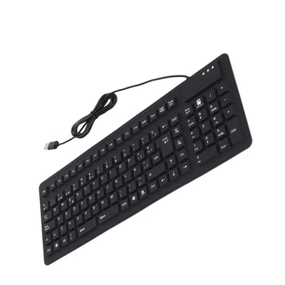 Keyboard 108 Key Spanish USB Wired Portable Foldable Quiet Waterproof Dustpr XG5 - Image 1 of 4