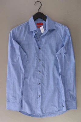 Hugo Boss camicetta per uomo taglia Hemdgröße 38, S, 48 a quadri blu di cotone - Immagine 1 di 4