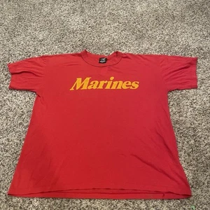 Vintage 90s  Rothco Single Stitch USA Made USMC Marines Mens XL Red Shirt - Picture 1 of 4
