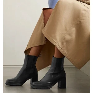 By Far 39 schwarze Elijah Leder Blockabsatz Chelsea Boots - Bild 1 von 11