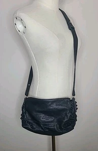 Liebeskind Berlin Women Black Soft Pebbled Leather Embellished Crossbody Purse - Picture 1 of 8