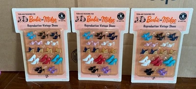 MODA ADOLESCENTE PARA BARBIE Y MIDGE REPRODUCCIÓN ZAPATOS VINTAGE 2004 LOTE DE 3 Foto 1 de 4