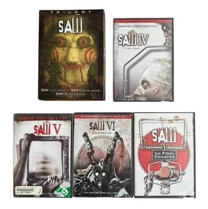 SAW DVD LOT OF 7 MOVIES Horror, Gore, Nightmare Director’s Cut 10 DVD’s Total - Picture 1 of 7