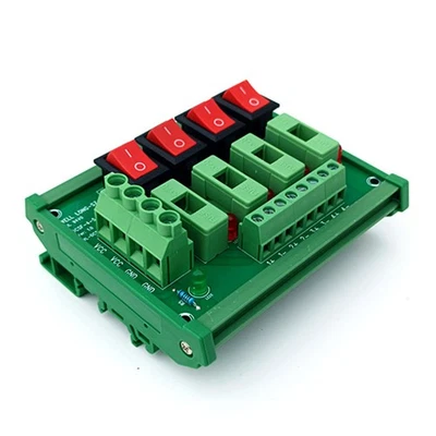 DIN Rail Mount 4 Position Switch AC/DC Power Distribution Strip Module - Image 1 of 4