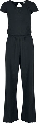 Urban Classics Jumpsuit Damen Ladies Rib Wid Leg Jumpsuit schwarz - Bild 1 von 4