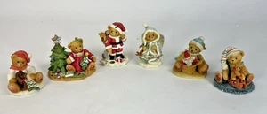 Cherished Teddies Christmas Winter Holiday Figurine Lot Enesco - Picture 1 of 14