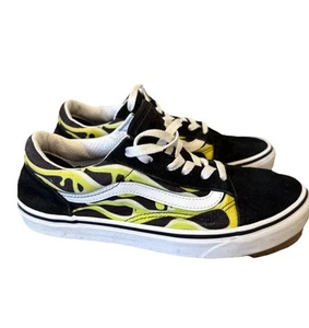 VANS Old Skool Slime Flame Black/White w Green Youth Size 6.5 - Picture 1 of 9