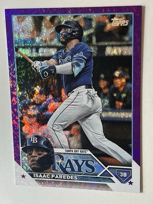 ISAAC PAREDES Tampa Bay Rays 2023 Topps Baseball Series 2 PURPLE SPECKLE #d/799 - Image 1 of 4