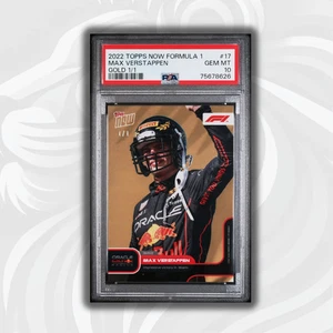 PSA 10 - 1/1 Max Verstappen Impressive Victory Miami #17 2022 Topps Now F1 Gold - Picture 1 of 5