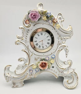 Orologio vintage PMP Plaue Schierholz porcellana decorata tedesca dipinto a mano mantello - Foto 1 di 13