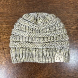 Cappello berretto bambini CC coda di cavallo bambini morbido maglia cavo disordinato panino alto CC! - Foto 1 di 4
