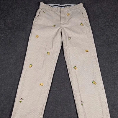 Pantalones Brooks Brothers Clark para hombre 32x32 genuinos Seersucker Railroad a rayas Foto 1 de 4
