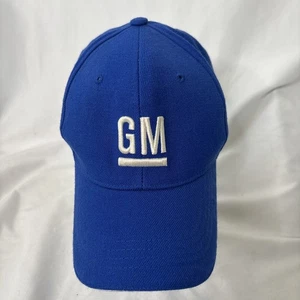 GM Logo Wool Blend Hat Cap Mens Blue Fitted Capeya Mobis Trucker Automobile - Picture 1 of 8