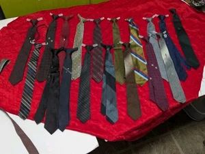 Vintage mid century skinny ties and clip on lot 50s - Picture 1 of 7