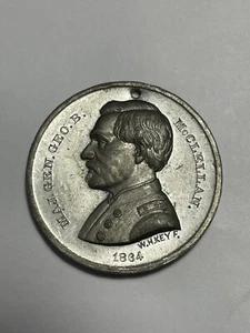 1864 George McClellan Political Campaign Civil War Token Medal Union - Picture 1 of 2