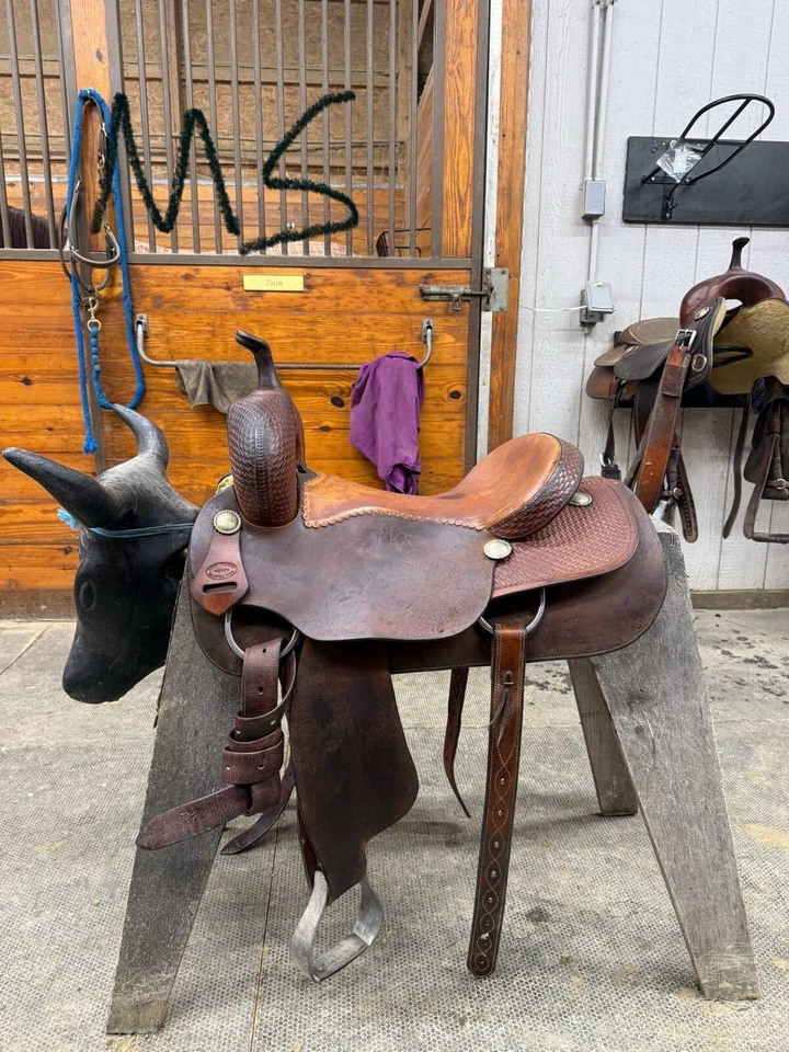 Sonny Cranson 16” Cutting Saddle - Good Condition - Image 1 of 4