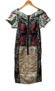 Anthropologie Beguile by Byron Lars zusammengesetztes Brokatkleid schmal Etui Blumenmuster 6 - Bild 1 von 10