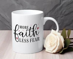 More faith less fear novelty mug - Picture 1 of 2
