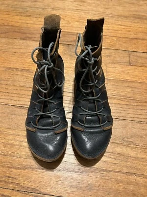 Trippen Petrol Blue Leather Ankle Boots Artisan Women’s Size 36 VGC - Image 1 of 4