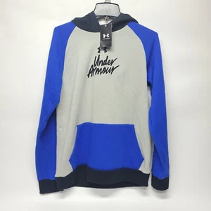 Under Armour Boys Hoodie Rival Script Hooded Jacket Blue, Gray & Black Size YXL - Picture 1 of 7