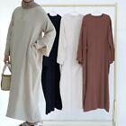 Winter Modest Long Dress Middle East Abaya Kaftan Islamic Clothing Turkey Robe