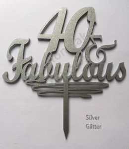 40, 50, 60, 70, 80 & Fabulous Acrylic Birthday Cake Topper Decoration - Picture 1 of 25