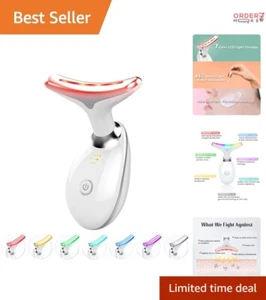 LED Face Neck Massager Plastic 7 Modes Skin Care Tool Portable Red Light Therapy - Picture 1 of 11